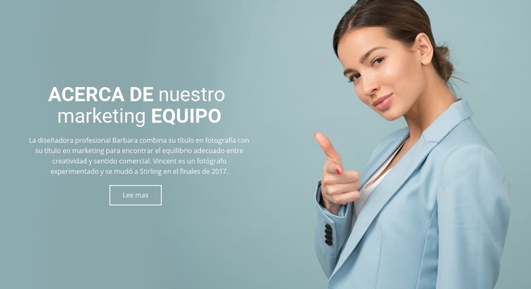 Sobre el equipo de marketing Plantillas de creación de sitios web