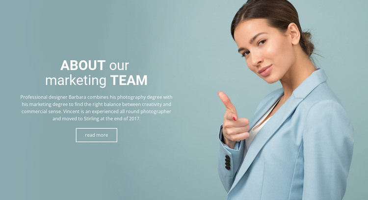 About marketing team HTML Template