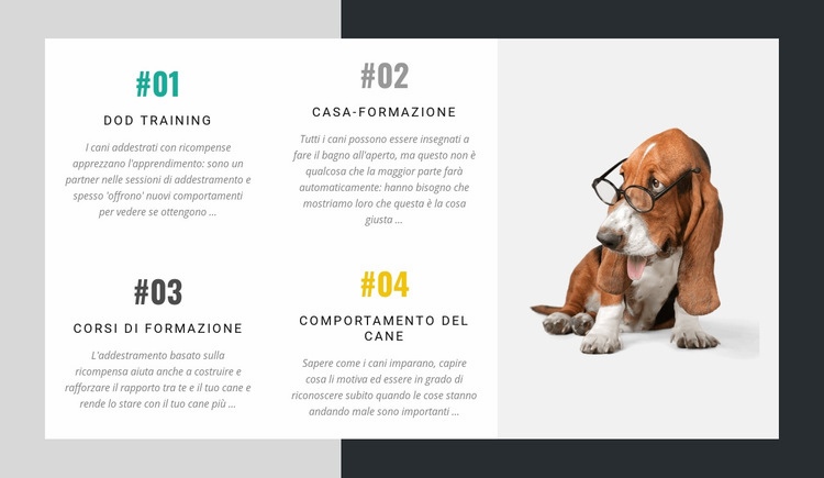 L'accademia per addestratori di cani Costruttore di siti web HTML