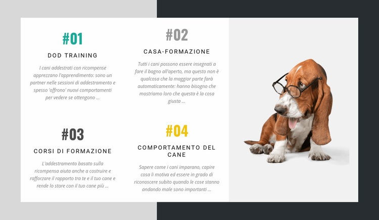 L'accademia per addestratori di cani Mockup del sito web