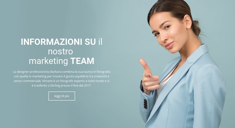 Informazioni sul team di marketing Modello CSS