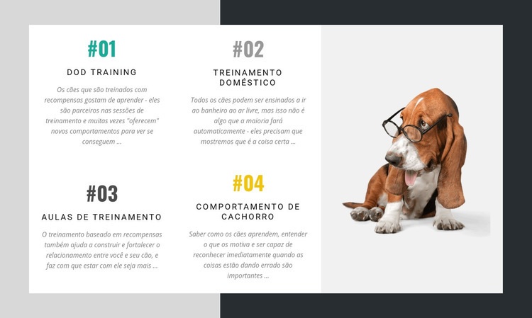 A academia para treinadores de cães Modelos de construtor de sites