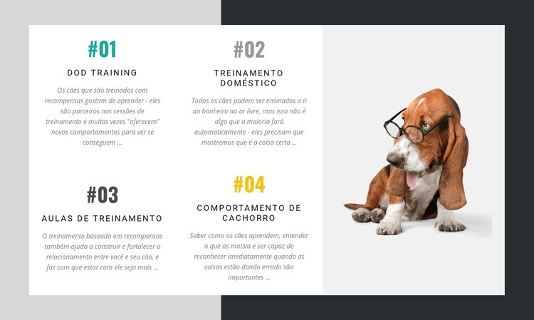 A academia para treinadores de cães Design do site
