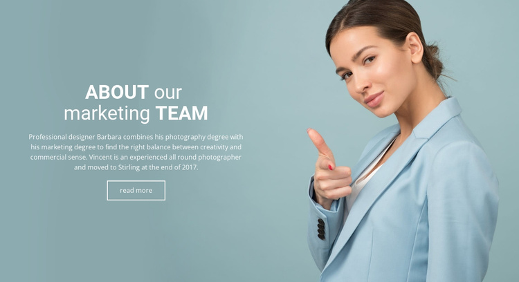 About marketing team Landing Page