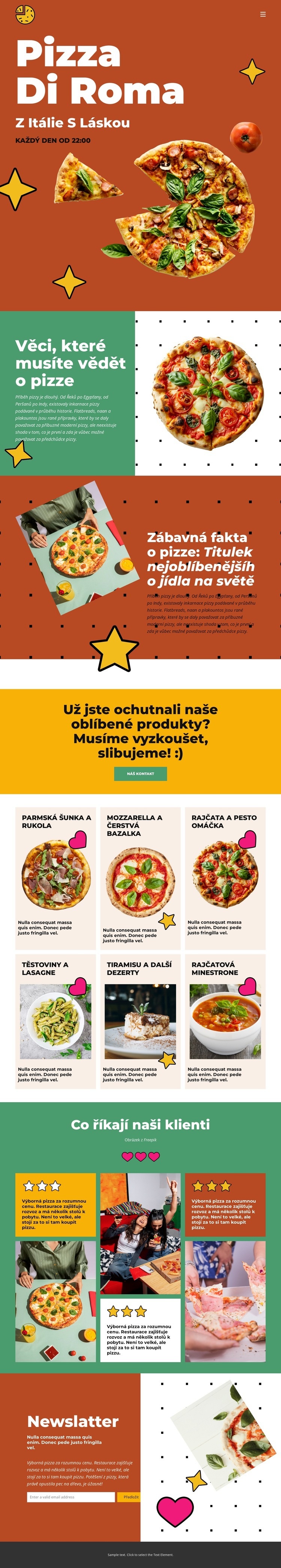 Věci, které musíte vědět o pizze Šablona webové stránky