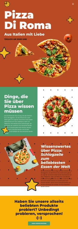 Dinge, Die Sie Über Pizza Wissen Müssen CSS-Vorlage Kostenlos Herunterladen