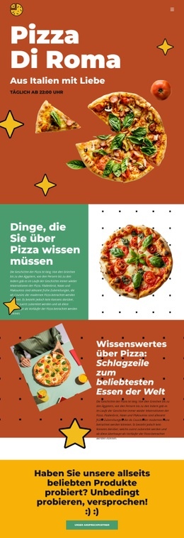 Dinge, Die Sie Über Pizza Wissen Müssen - Website Creation HTML