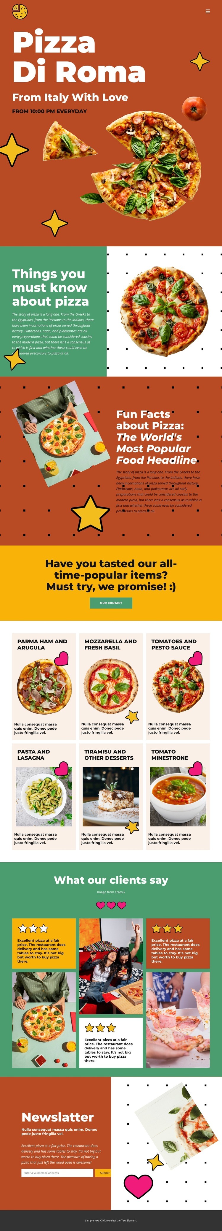 Things you must know about pizza Homepage Design