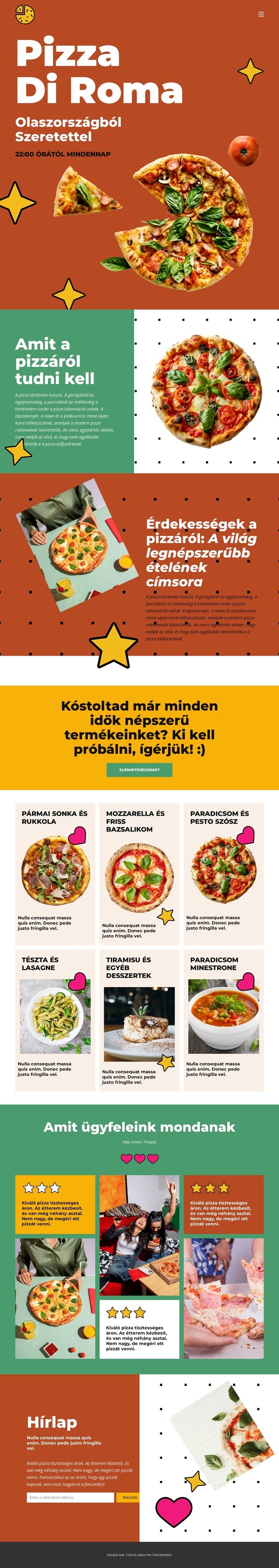 Amit a pizzáról tudni kell CSS sablon
