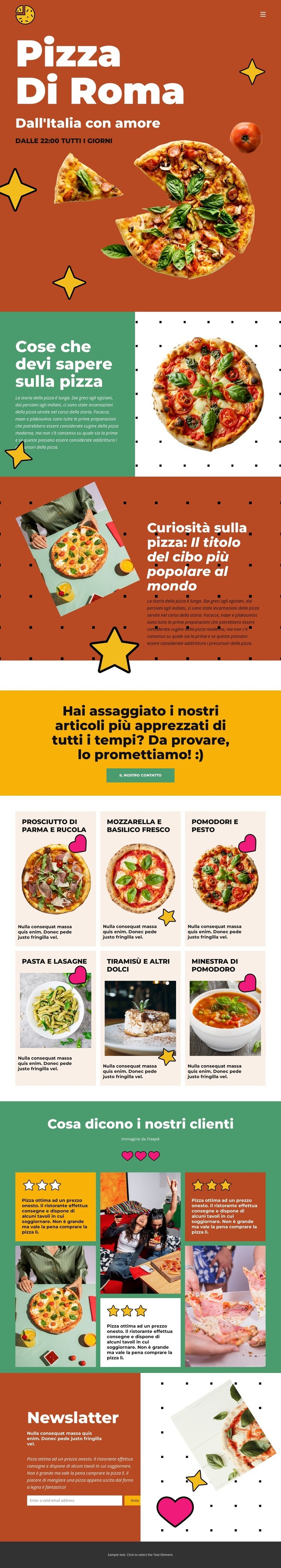 Cose che devi sapere sulla pizza Mockup del sito web
