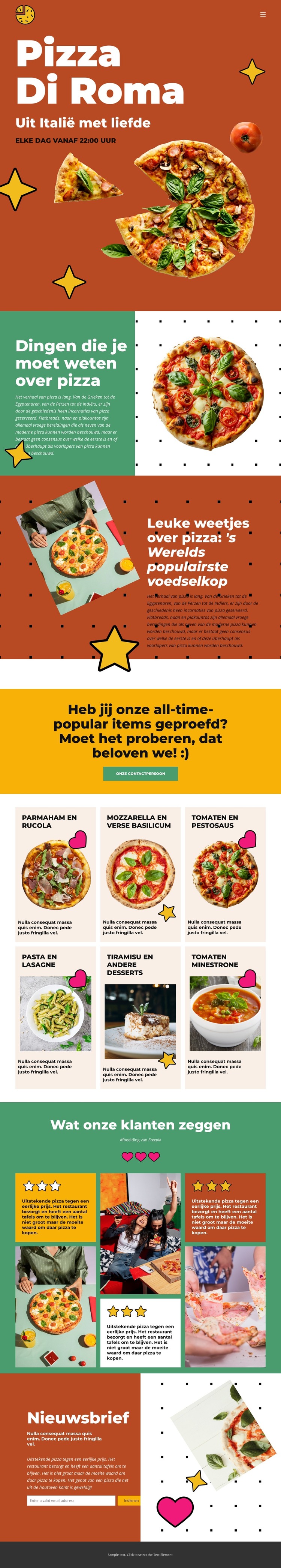 Dingen die je moet weten over pizza HTML-sjabloon