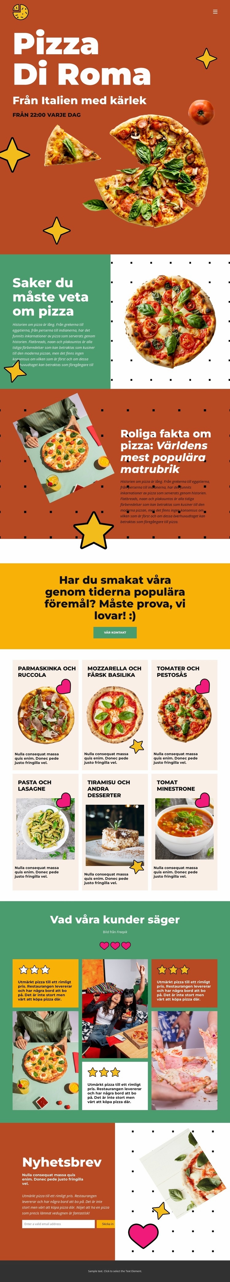 Saker du måste veta om pizza Webbplats mall