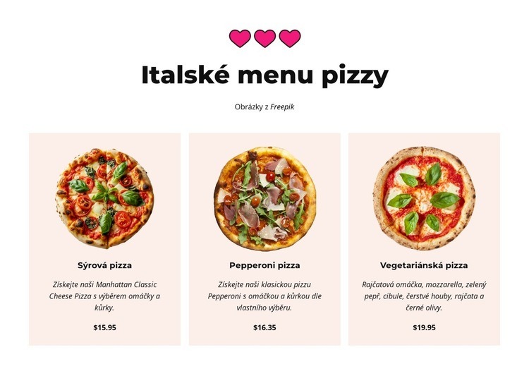 Restaurace zajišťuje rozvoz Šablona HTML