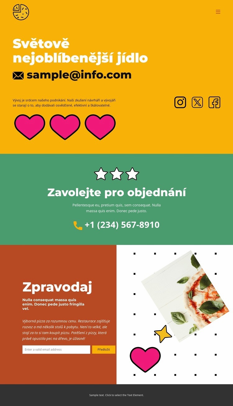 Světově nejoblíbenější jídlo Téma WordPress