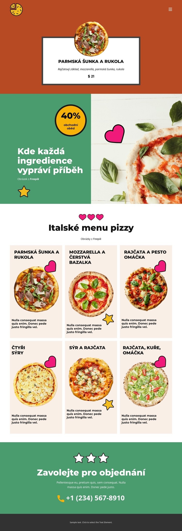 Fun Facts about Pizza Webový design