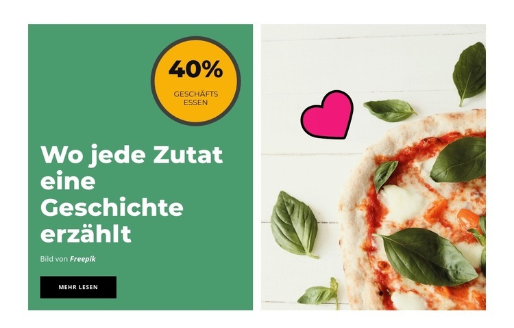 Ausgezeichnete Pizza HTML5-Vorlage