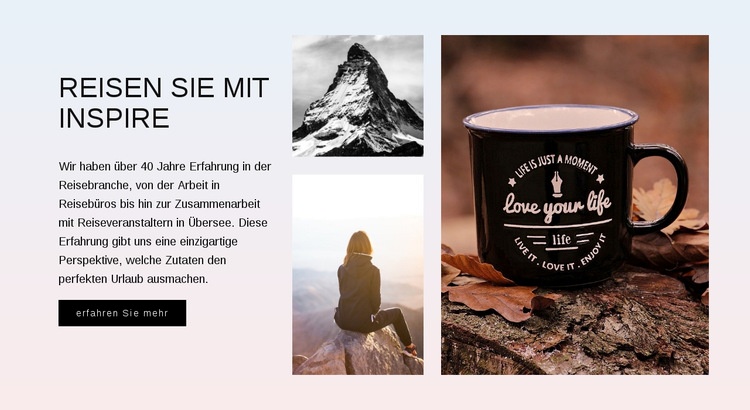 Reisen inspiriert von der Natur HTML5-Vorlage