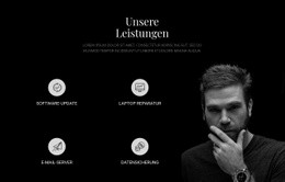 Website-Zielseite Für Dienstleistungen Und Dunkles Foto