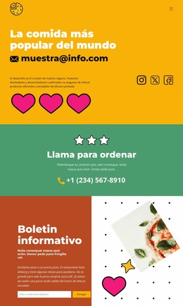 La Comida Más Popular Del Mundo - Descarga Gratuita De La Plantilla Joomla