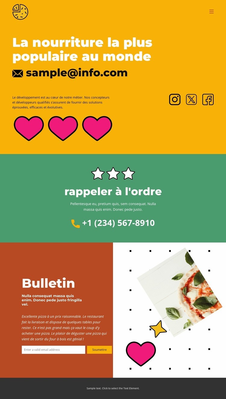 The World's Most Popular Food Créateur de site Web HTML