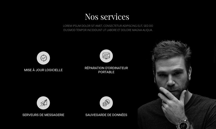 Services et photo sombre Créateur de site Web HTML