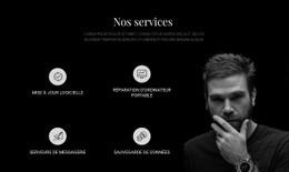 Services Et Photo Sombre - Modèle De Maquette De Site Web