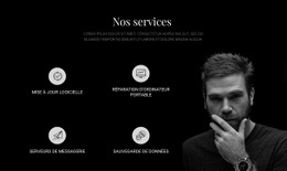 Page De Destination Du Site Web Pour Services Et Photo Sombre