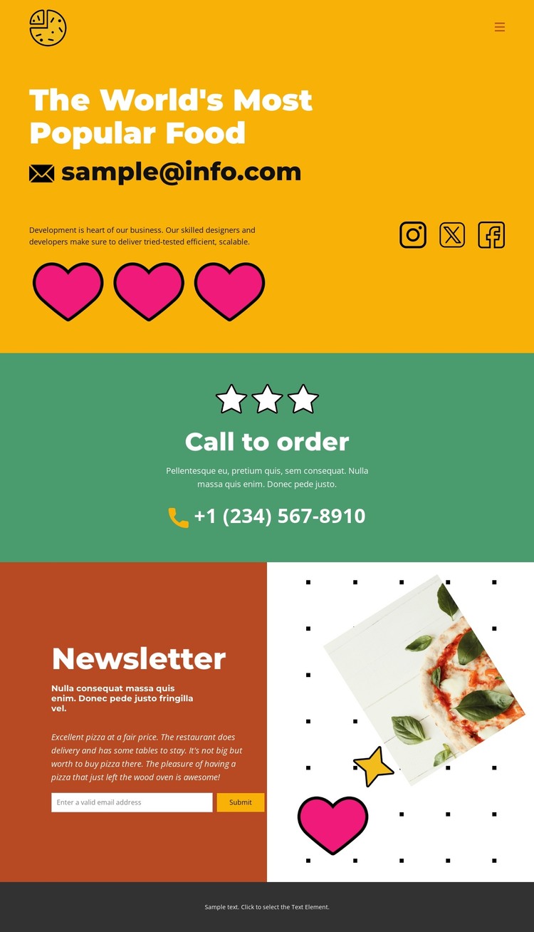 The World's Most Popular Food HTML Template