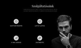 Szolgáltatások És Sötét Fotó Egyszerű CSS-Sablon