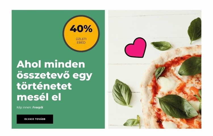 Kiváló pizza Weboldal sablon