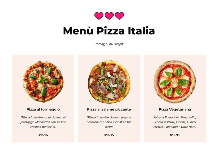 Il ristorante effettua consegne Modelli di Website Builder