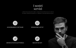 Servizi E Foto Scure - Modello Di Mockup Del Sito Web