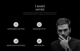 Servizi E Foto Scure Modello CSS Semplice