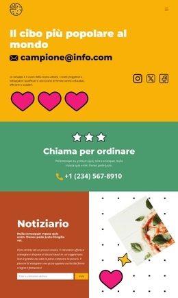 Pagina Di Destinazione Del Prodotto Per Il Cibo Più Popolare Al Mondo