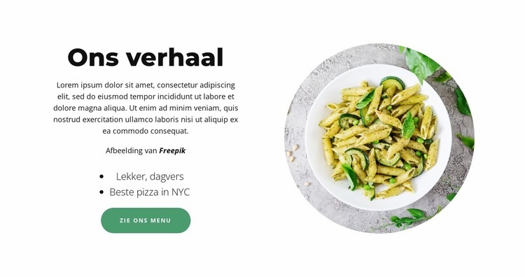 Perfecte afhaalmaaltijd Website ontwerp