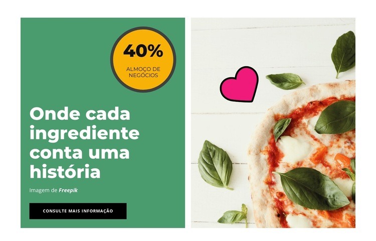 Excelente pizza Design do site