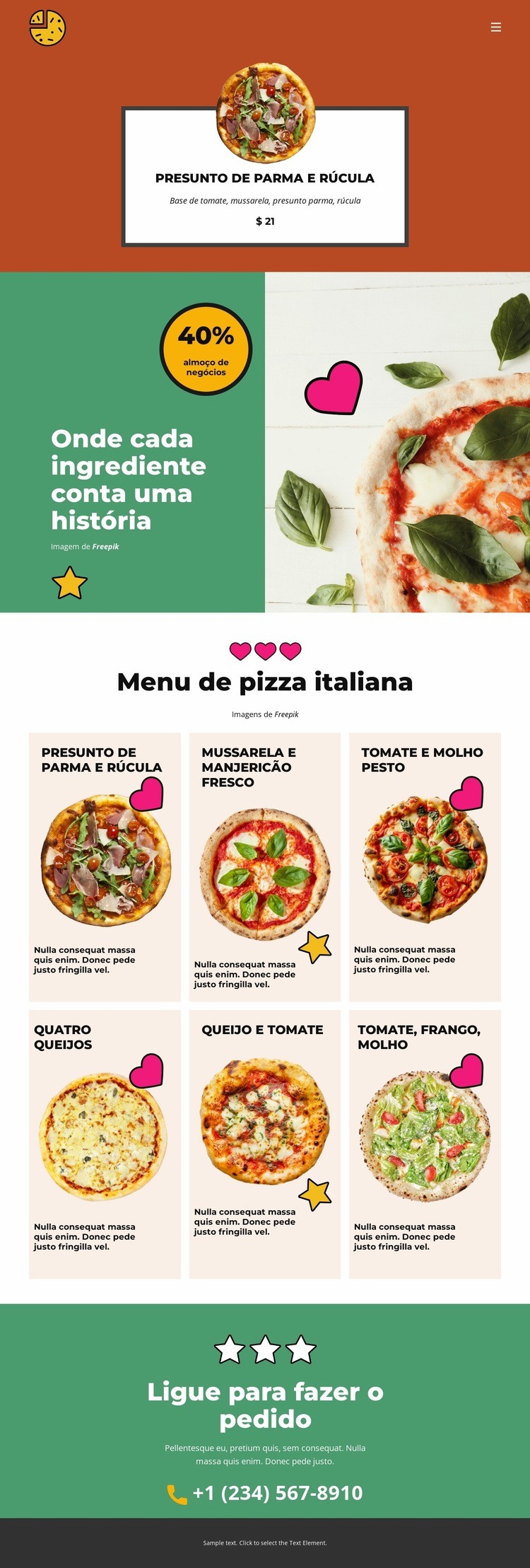 Fun Facts about Pizza Maquete do site