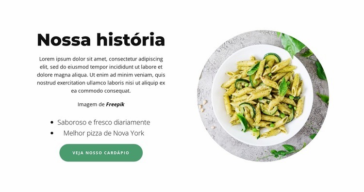 Take-away perfeito Landing Page