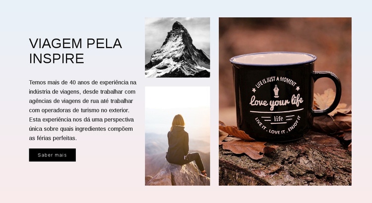 Viagem inspirada na natureza Landing Page