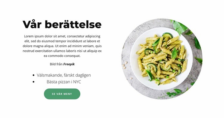 Perfekt take-away Hemsidedesign