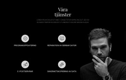 Tjänster Och Mörkt Foto - Responsiv Webbplats