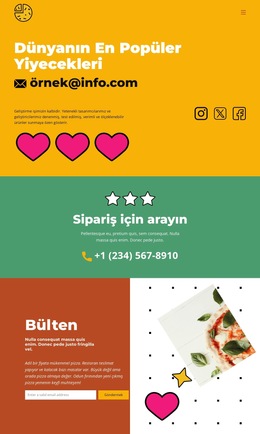 Dünyanın En Popüler Yiyecekleri - Basit Web Sitesi Şablonu