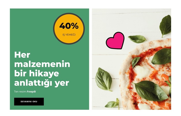 Mükemmel pizza Web Sitesi Şablonu