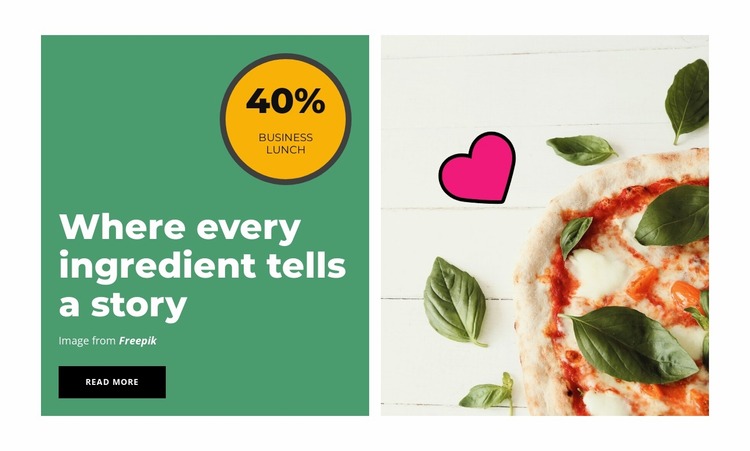 Excellent pizza Website Mockup