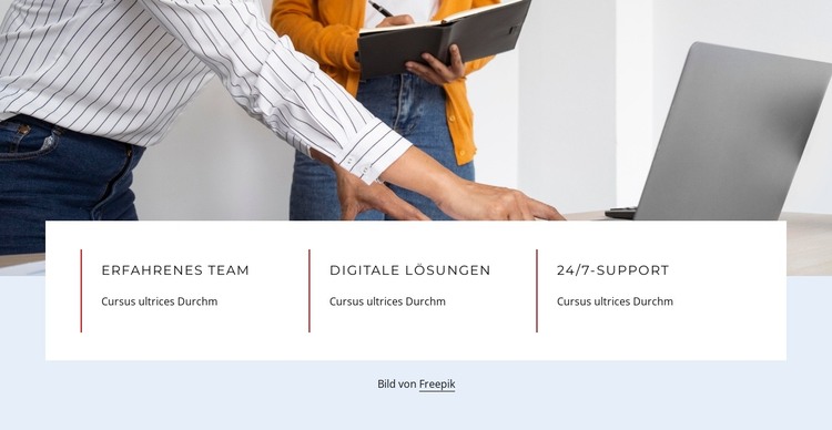 Ein Überblick über unsere Leistungen HTML-Vorlage