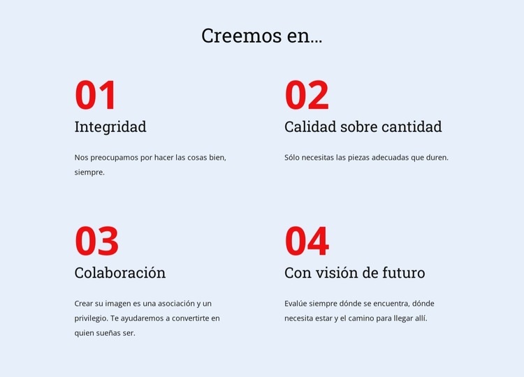 Hacemos lo correcto para nuestros clientes. Creador de sitios web HTML