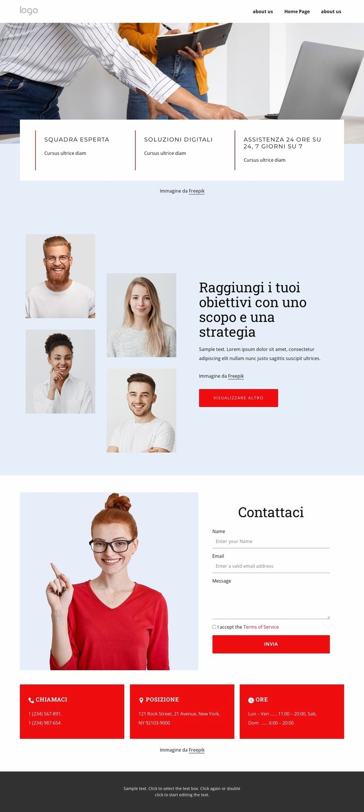 Parlaci del tuo progetto Mockup del sito web