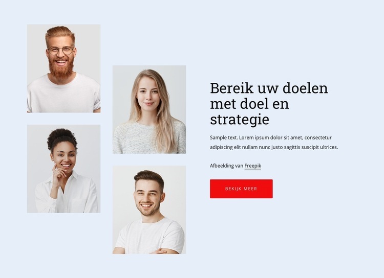 Maak kennis met ons team van experts Website mockup