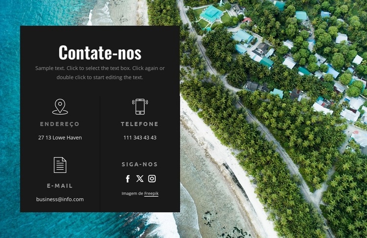 Entre em contato com seus especialistas em viagens Modelos de construtor de sites