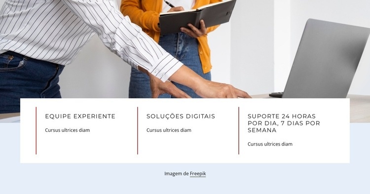 Uma visão geral de nossos serviços Design do site